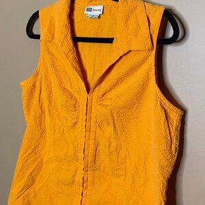 Playful Bright Orange Faded Glory Corset Cotton Top